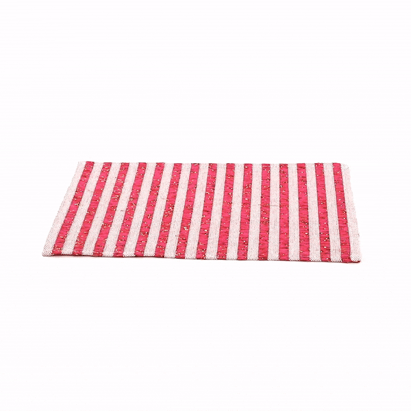 Carmel Mesh Pink Striped Placemat - 16" x 12" - 6 count box