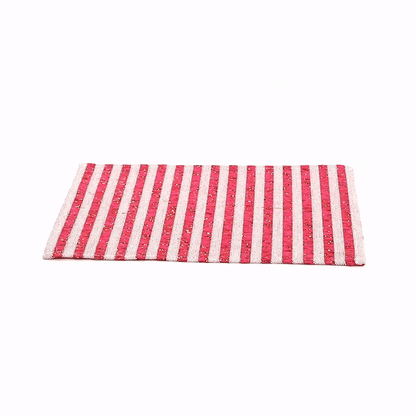 Carmel Mesh Pink Striped Placemat - 16" x 12" - 6 count box