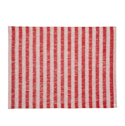 Carmel Mesh Red Striped Placemat - 16" x 12" - 6 count box