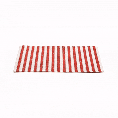 Carmel Mesh Red Striped Placemat - 16" x 12" - 6 count box