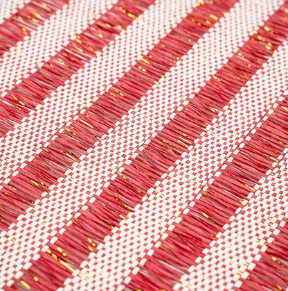 Carmel Mesh Red Striped Placemat - 16" x 12" - 6 count box