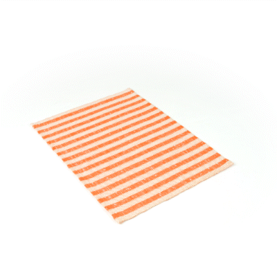 Carmel Mesh Orange Striped Placemat - 16" x 12" - 6 count box