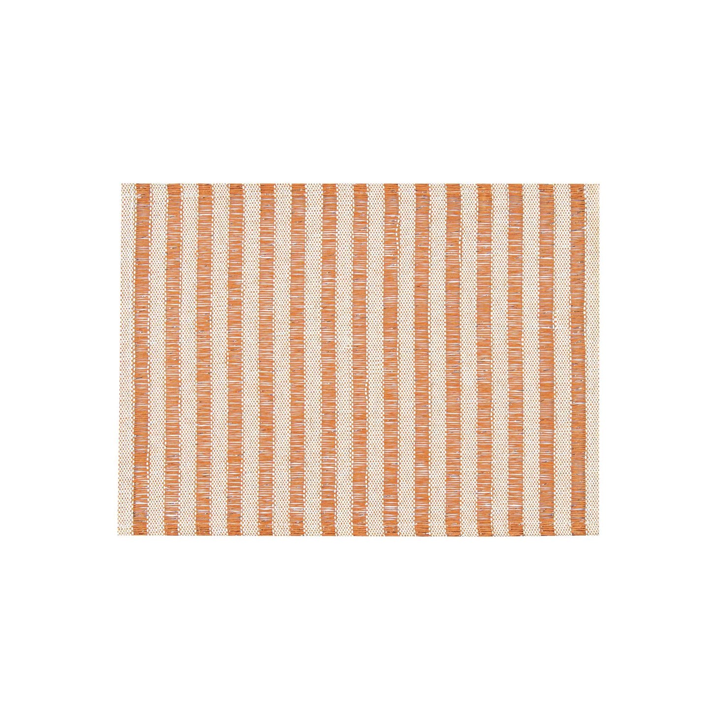 Carmel Mesh Orange Striped Placemat - 16" x 12" - 6 count box