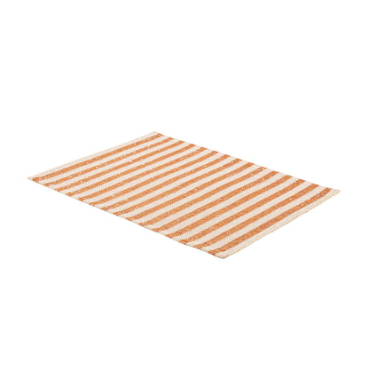 Carmel Mesh Orange Striped Placemat - 16" x 12" - 6 count box