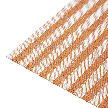 Carmel Mesh Orange Striped Placemat - 16" x 12" - 6 count box