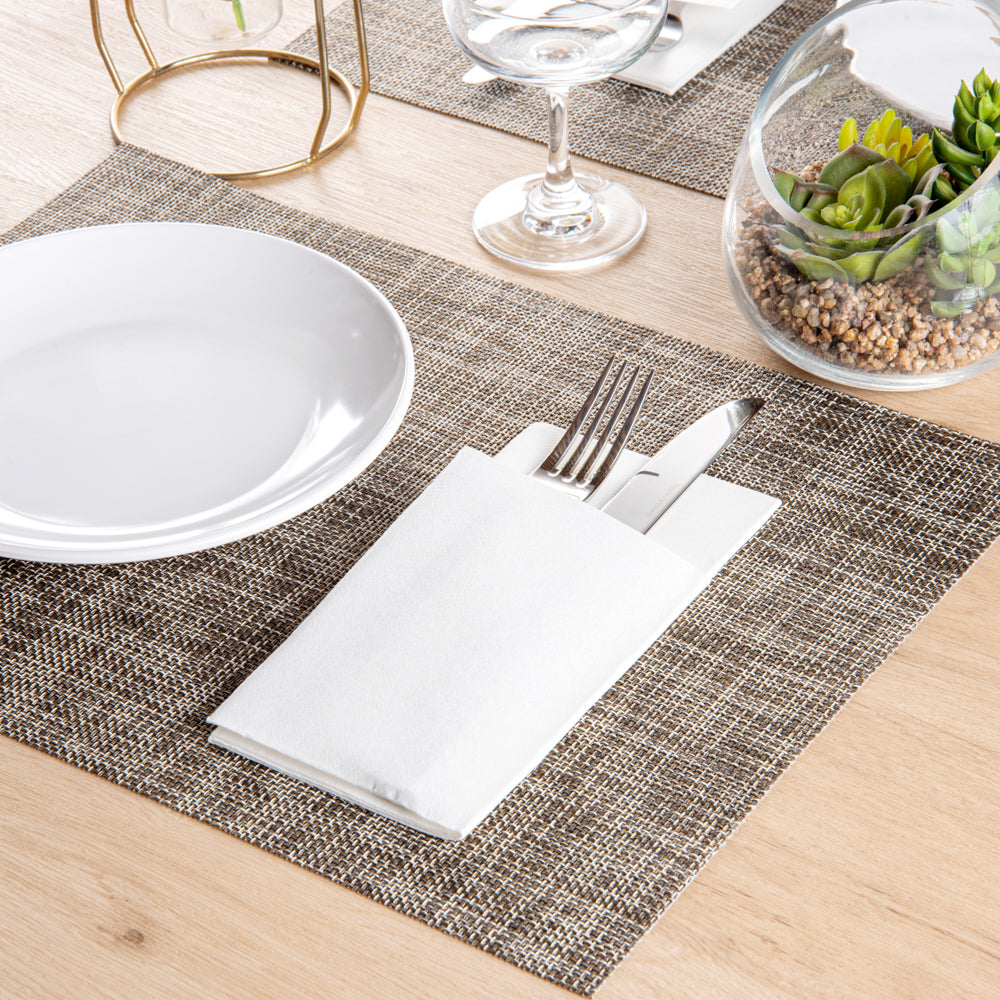 Luxenap White Paper Napkin - Kangaroo, Air Laid - 15 3/4" x 15 3/4" - 800 count box