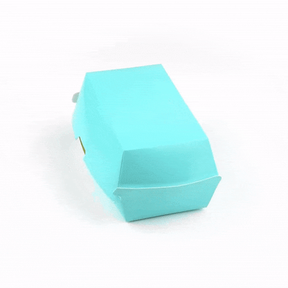 Bio Tek Rectangle Turquoise Paper Hot Dog / Sandwich Clamshell Container - 6 3/4" x 3 1/2" x 3 1/2" - 100 count box