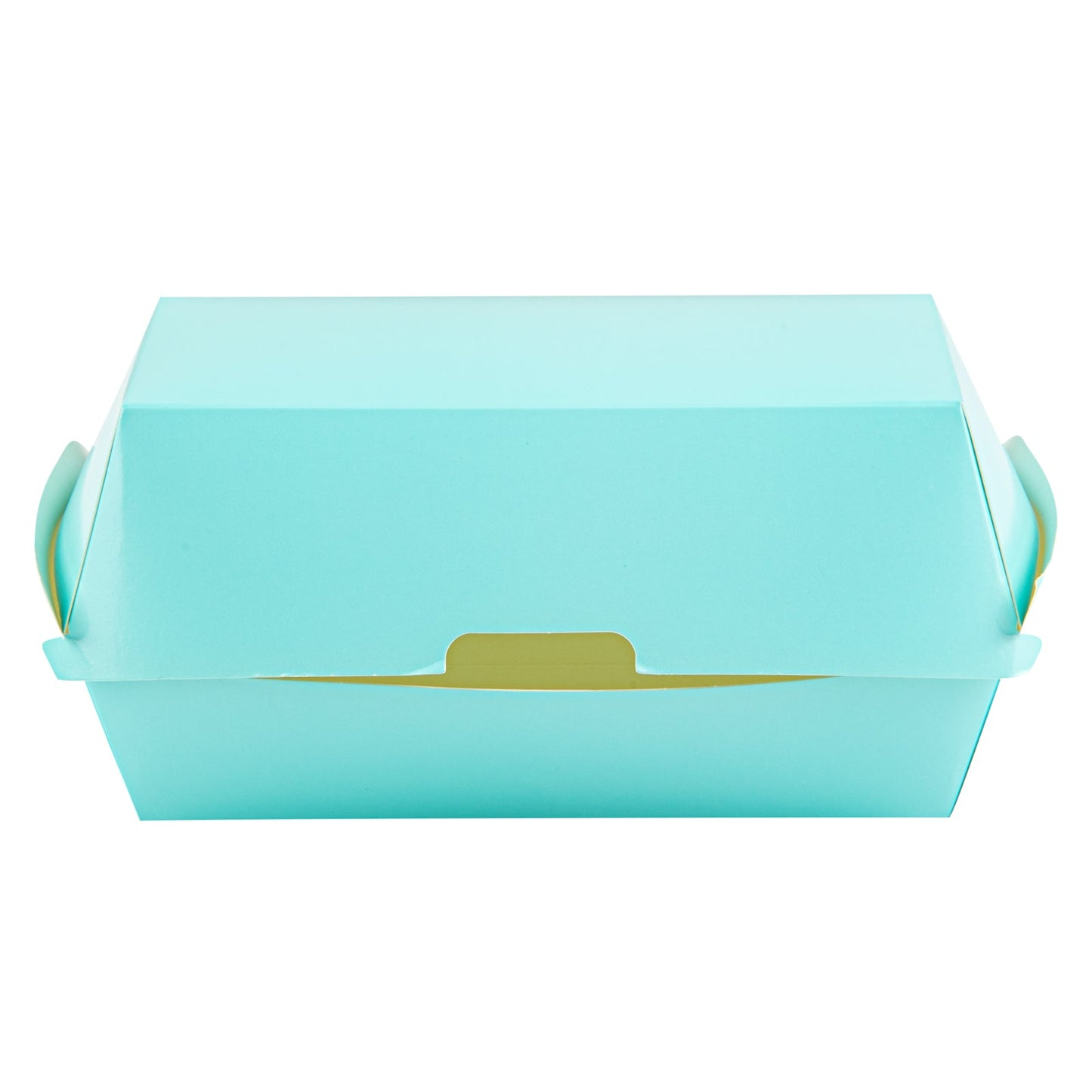 Bio Tek Rectangle Turquoise Paper Hot Dog / Sandwich Clamshell Container - 6 3/4" x 3 1/2" x 3 1/2" - 100 count box