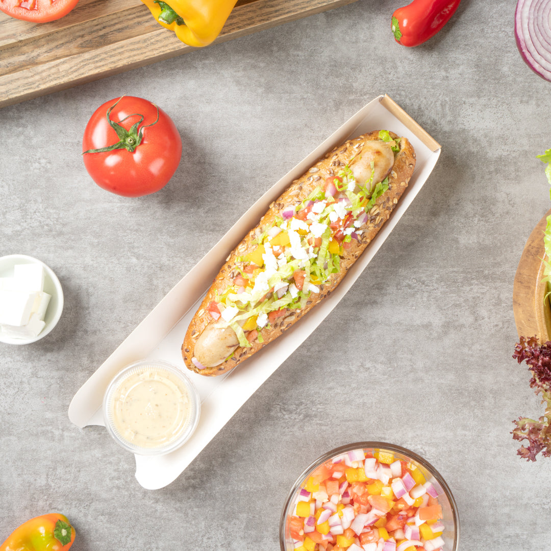 Bio Tek Rectangle Kraft Paper Hot Dog / Sandwich Tray - 11 3/4" x 2" x 1 1/4" - 200 count box