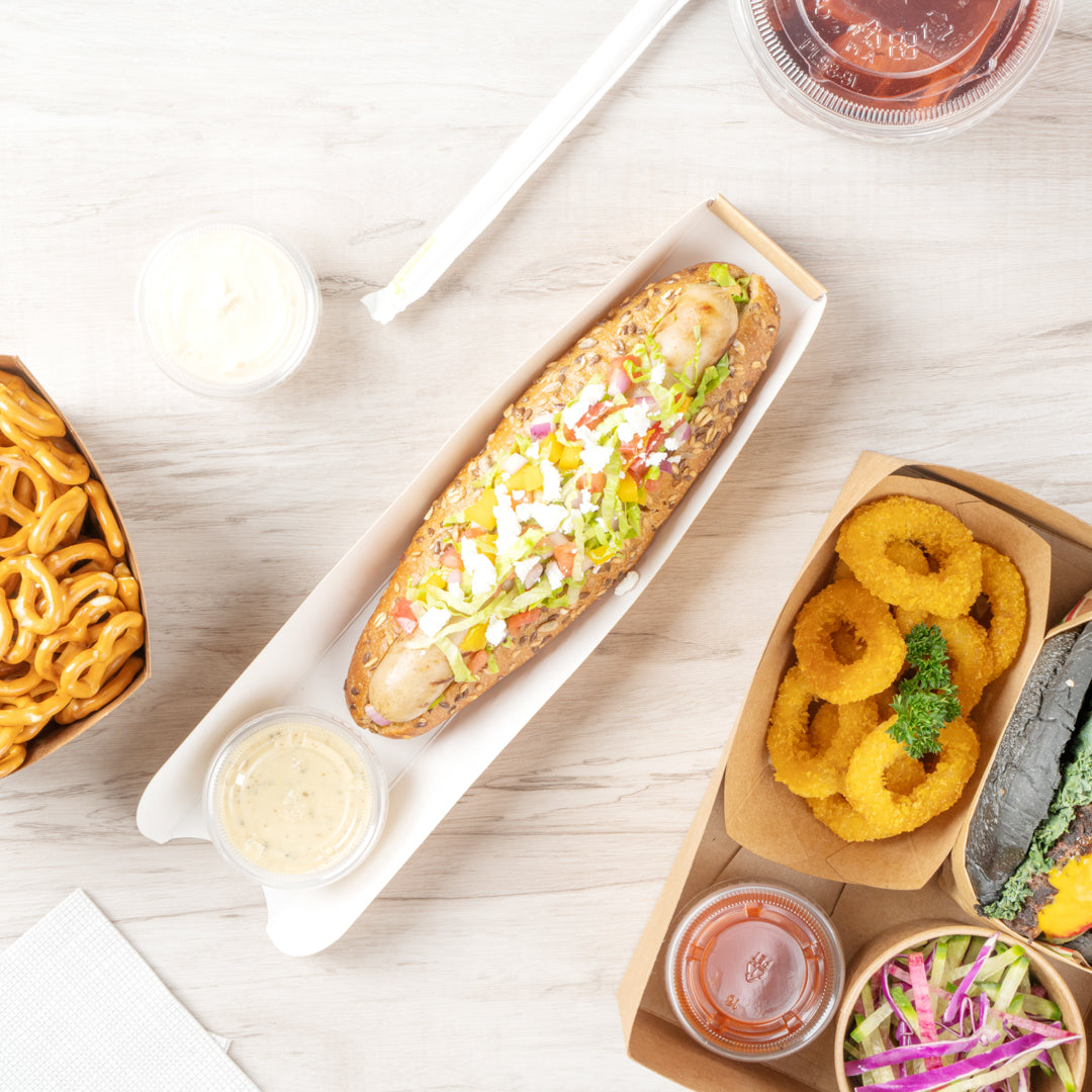 Bio Tek Rectangle Kraft Paper Hot Dog / Sandwich Tray - 11 3/4" x 2" x 1 1/4" - 200 count box