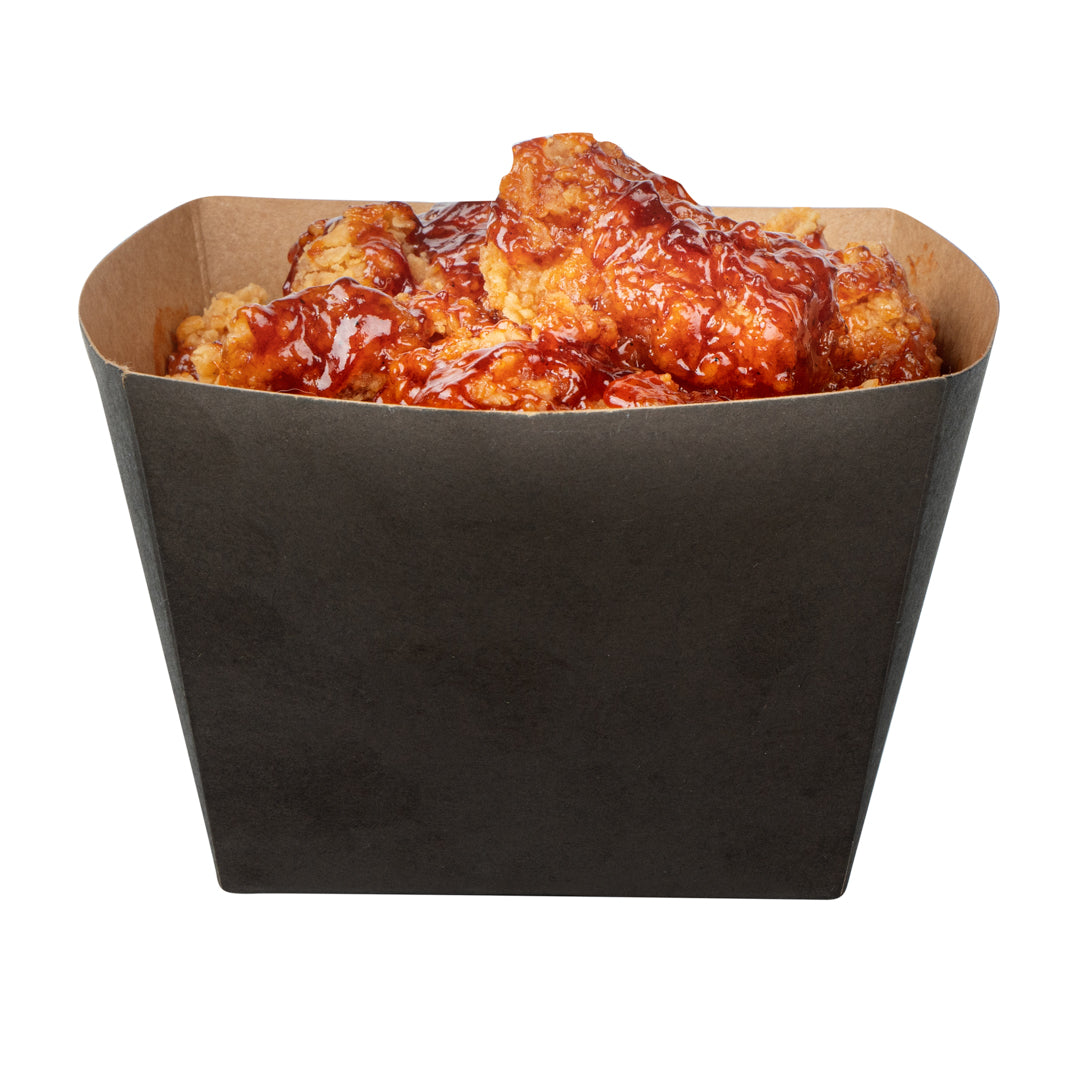 Bio Tek Square Black Paper Snack Box - 5 1/4" x 5 1/4" x 3 1/4" - 200 count box