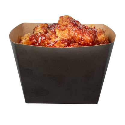Bio Tek Square Black Paper Snack Box - 5 1/4" x 5 1/4" x 3 1/4" - 200 count box