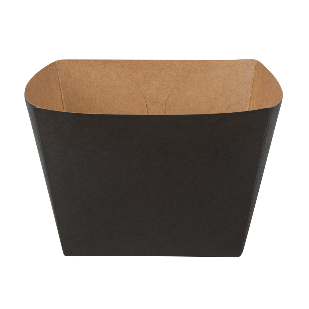 Bio Tek Square Black Paper Snack Box - 5 1/4" x 5 1/4" x 3 1/4" - 200 count box