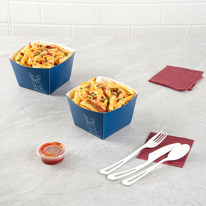 Bio Tek Square Frenchie Paper Snack Box - 5 1/4" x 5 1/4" x 3 1/4" - 200 count box