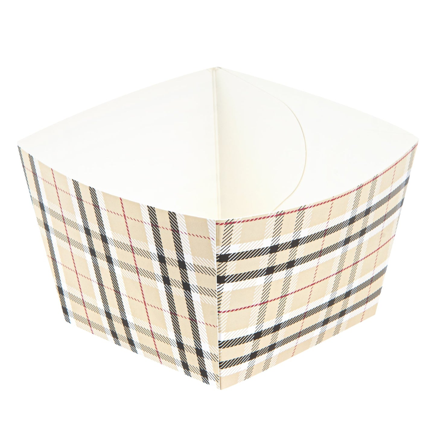 Bio Tek Square Plaid Paper Snack Box - 5 1/4" x 5 1/4" x 3 1/4" - 200 count box