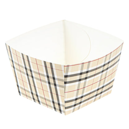 Bio Tek Square Plaid Paper Snack Box - 5 1/4" x 5 1/4" x 3 1/4" - 200 count box