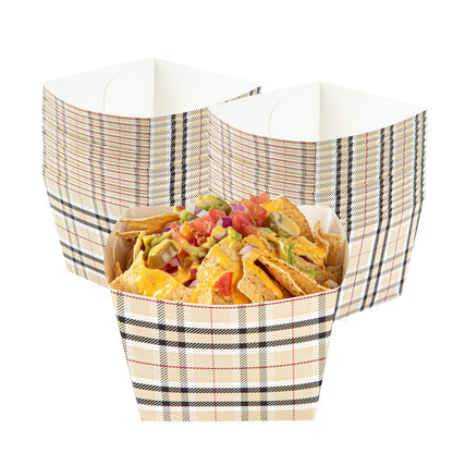 Bio Tek Square Plaid Paper Snack Box - 5 1/4" x 5 1/4" x 3 1/4" - 200 count box