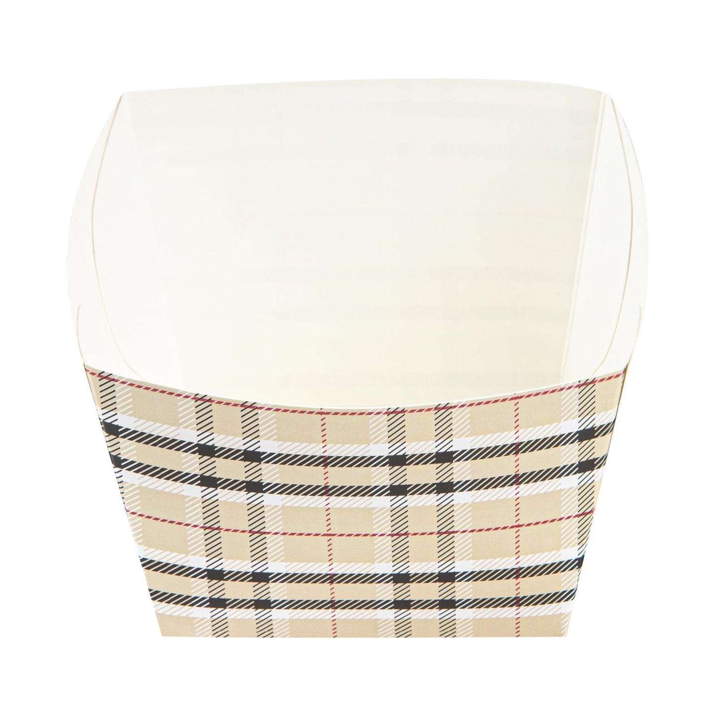 Bio Tek Square Plaid Paper Snack Box - 5 1/4" x 5 1/4" x 3 1/4" - 200 count box