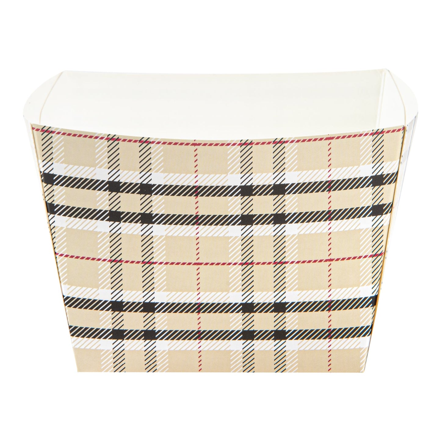 Bio Tek Square Plaid Paper Snack Box - 5 1/4" x 5 1/4" x 3 1/4" - 200 count box