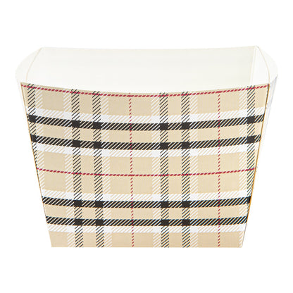 Bio Tek Square Plaid Paper Snack Box - 5 1/4" x 5 1/4" x 3 1/4" - 200 count box