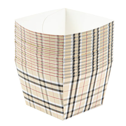 Bio Tek Square Plaid Paper Snack Box - 5 1/4" x 5 1/4" x 3 1/4" - 200 count box
