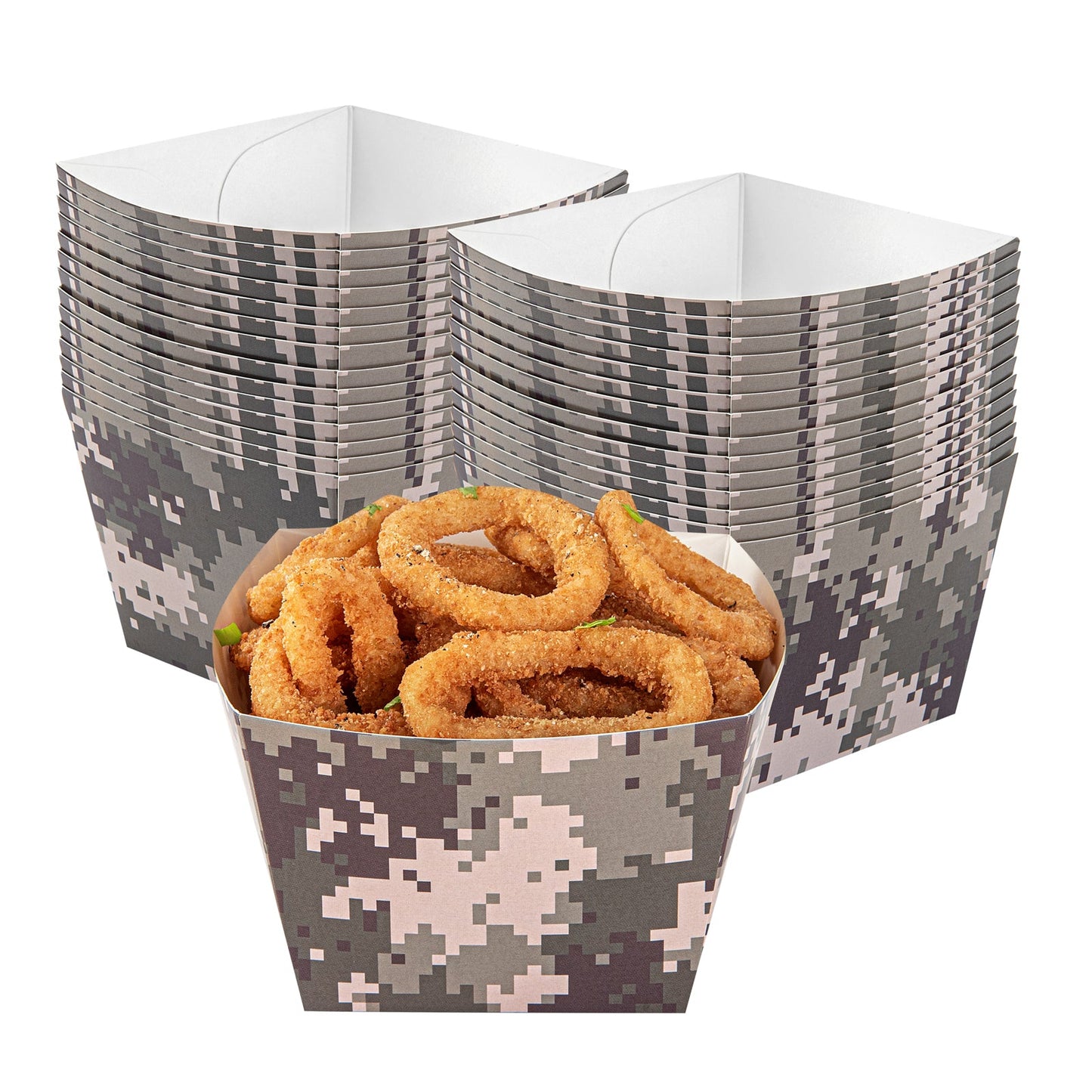 Bio Tek Square Camouflage Paper Snack Box - 5 1/4" x 5 1/4" x 3 1/4" - 200 count box