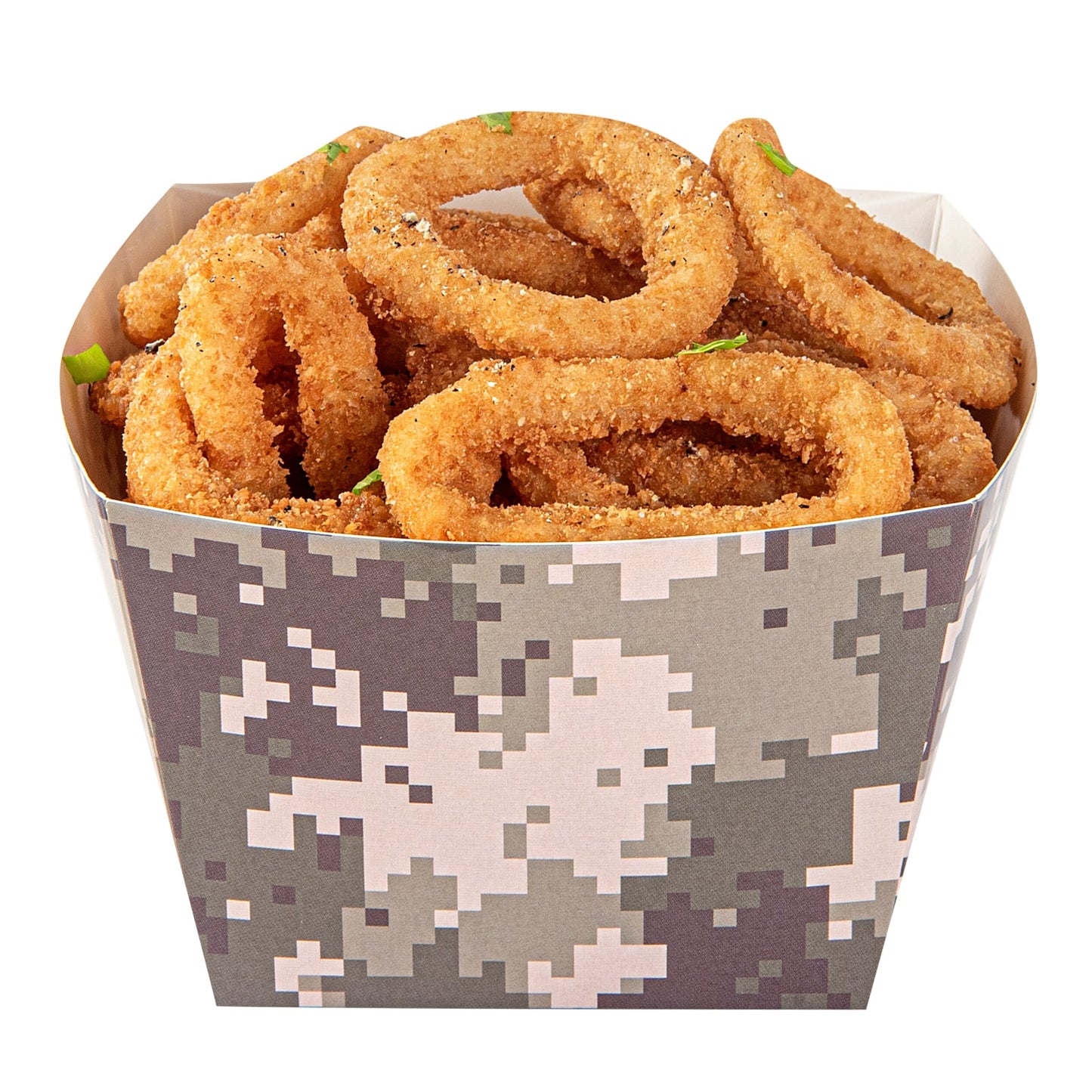 Bio Tek Square Camouflage Paper Snack Box - 5 1/4" x 5 1/4" x 3 1/4" - 200 count box
