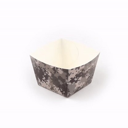 Bio Tek Square Camouflage Paper Snack Box - 5 1/4" x 5 1/4" x 3 1/4" - 200 count box