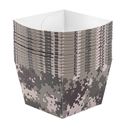 Bio Tek Square Camouflage Paper Snack Box - 5 1/4" x 5 1/4" x 3 1/4" - 200 count box