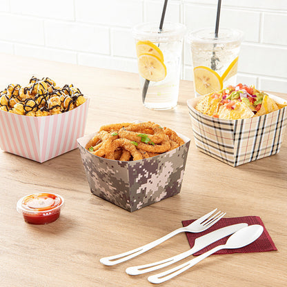Bio Tek Square Camouflage Paper Snack Box - 5 1/4" x 5 1/4" x 3 1/4" - 200 count box