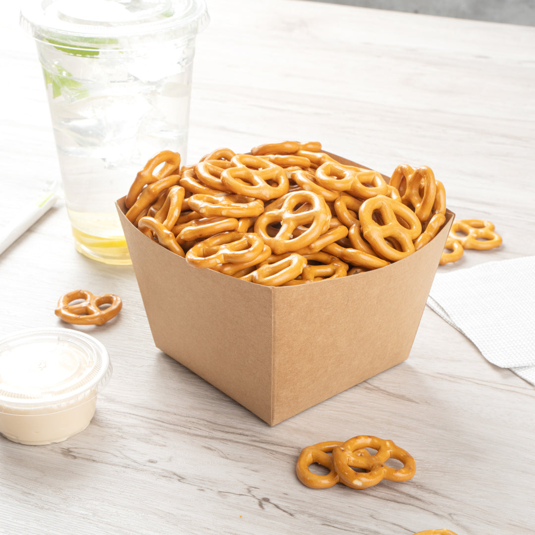 Bio Tek Square Kraft Paper Snack Box - 5 1/4" x 5 1/4" x 3 1/4" - 200 count box