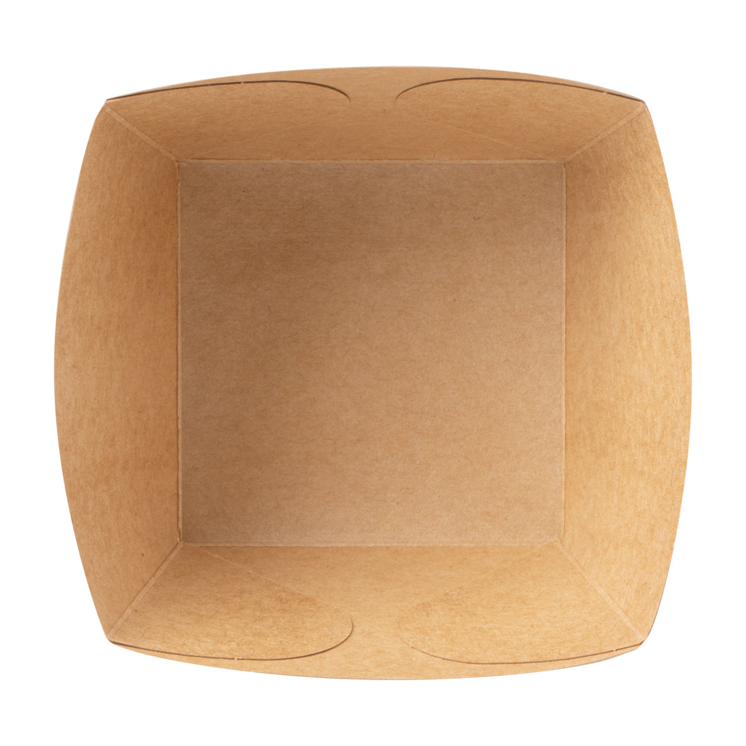 Bio Tek Square Kraft Paper Snack Box - 5 1/4" x 5 1/4" x 3 1/4" - 200 count box