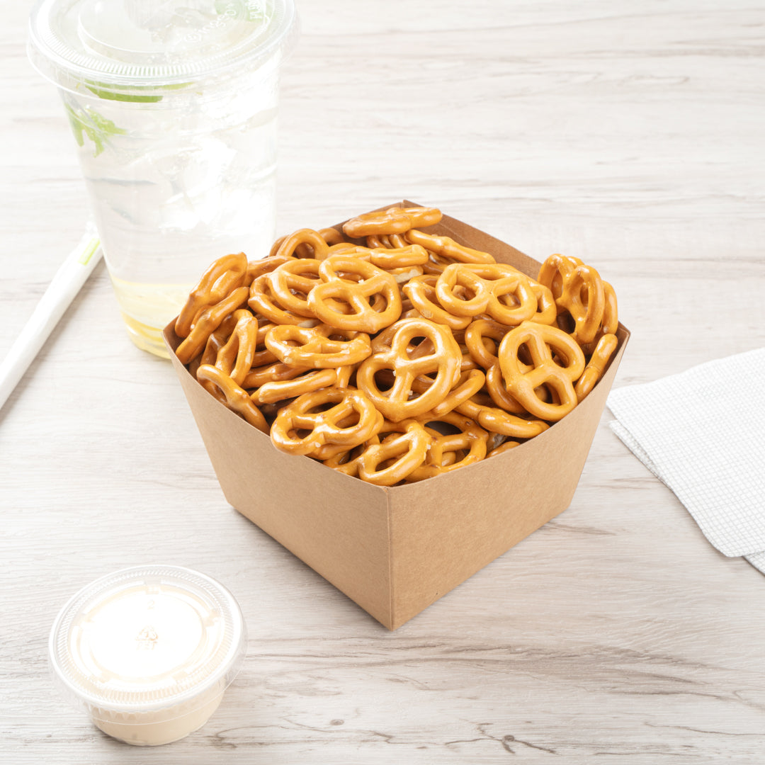 Bio Tek Square Kraft Paper Snack Box - 5 1/4" x 5 1/4" x 3 1/4" - 200 count box