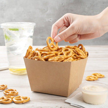 Bio Tek Square Kraft Paper Snack Box - 5 1/4" x 5 1/4" x 3 1/4" - 200 count box