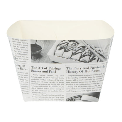 Bio Tek Square Newsprint Paper Snack Box - 5 1/4" x 5 1/4" x 3 1/4" - 200 count box