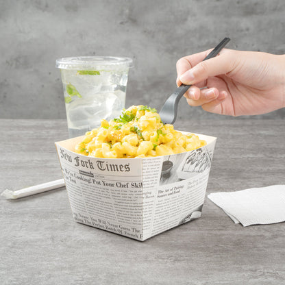 Bio Tek Square Newsprint Paper Snack Box - 5 1/4" x 5 1/4" x 3 1/4" - 200 count box