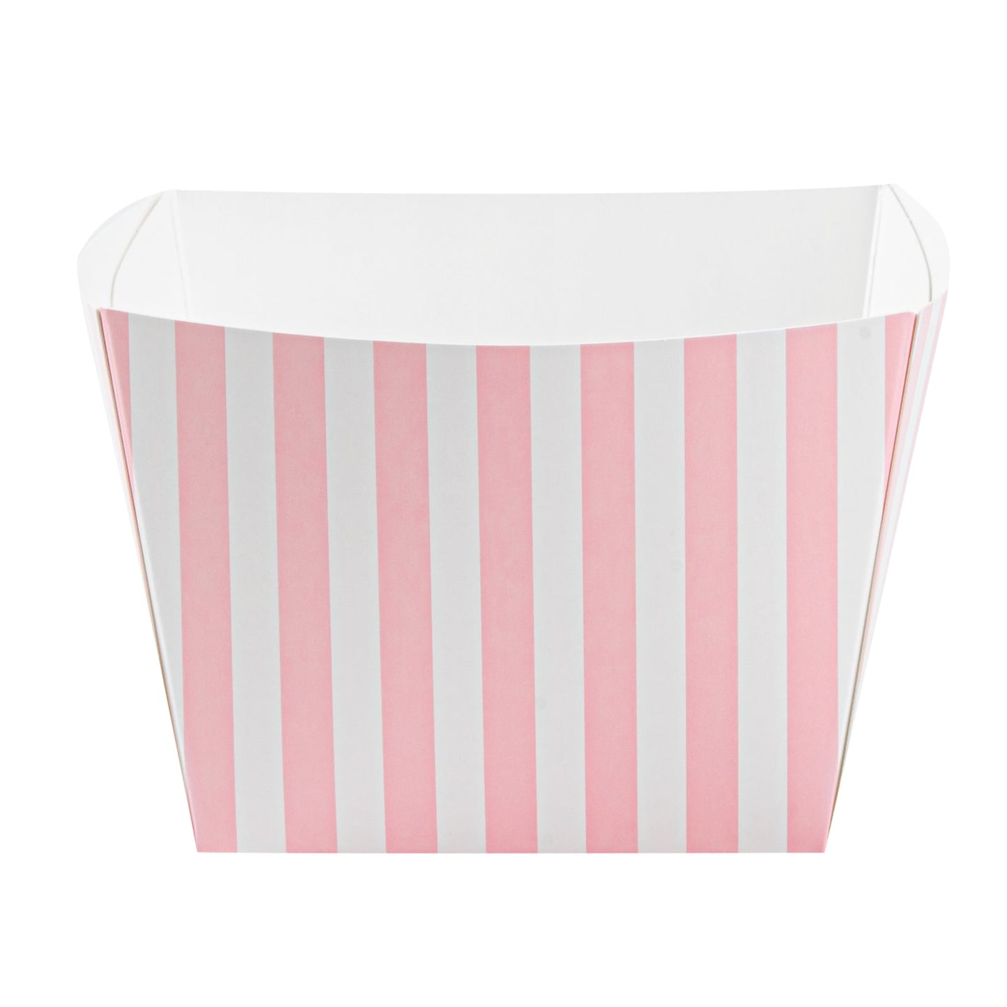 Bio Tek Square Pink and White Stripe Paper Snack Box - 5 1/4" x 5 1/4" x 3 1/4" - 200 count box