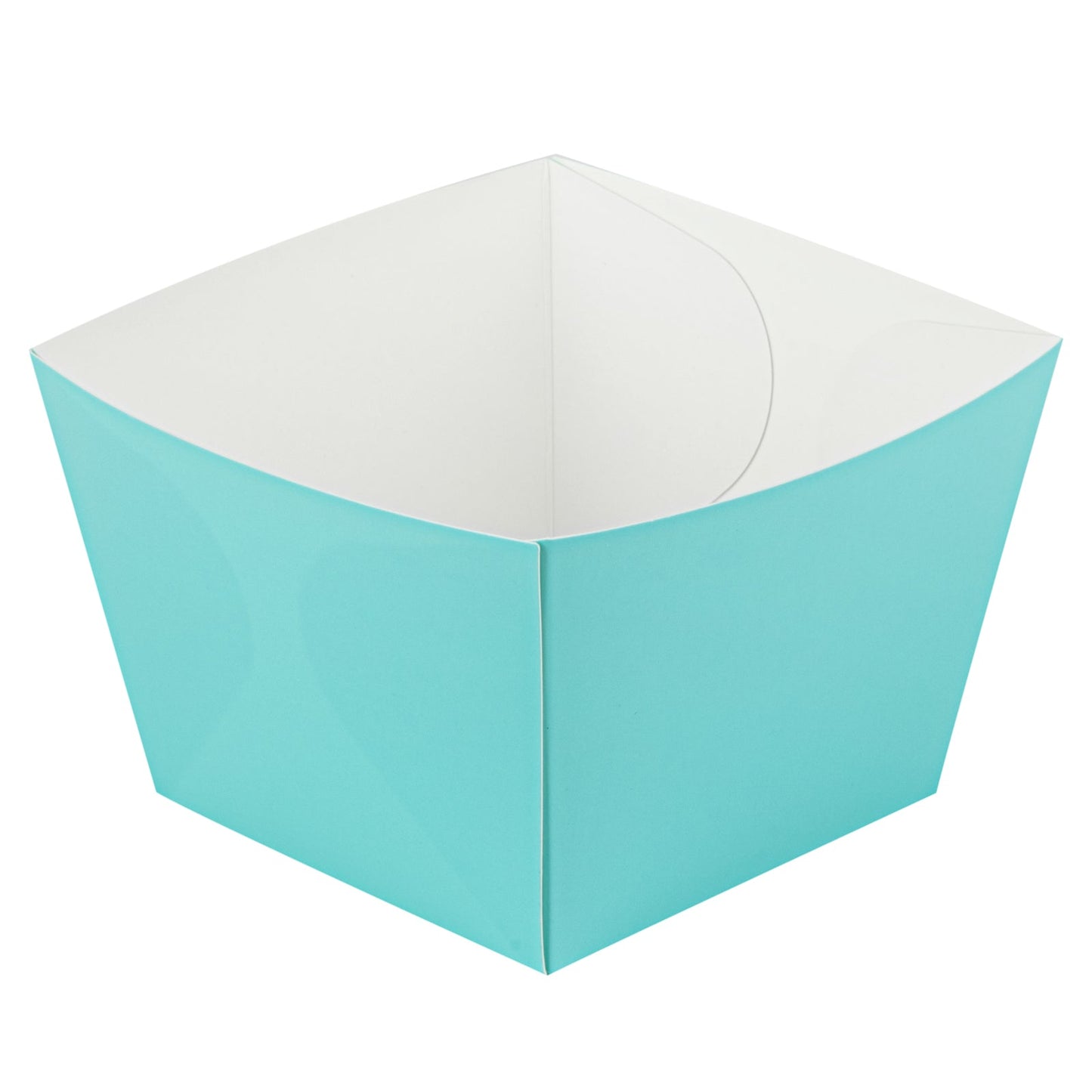 Bio Tek Square Turquoise Paper Snack Box - 5 1/4" x 5 1/4" x 3 1/4" - 200 count box