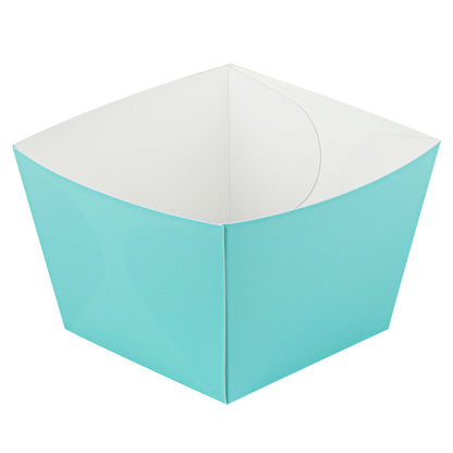 Bio Tek Square Turquoise Paper Snack Box - 5 1/4" x 5 1/4" x 3 1/4" - 200 count box