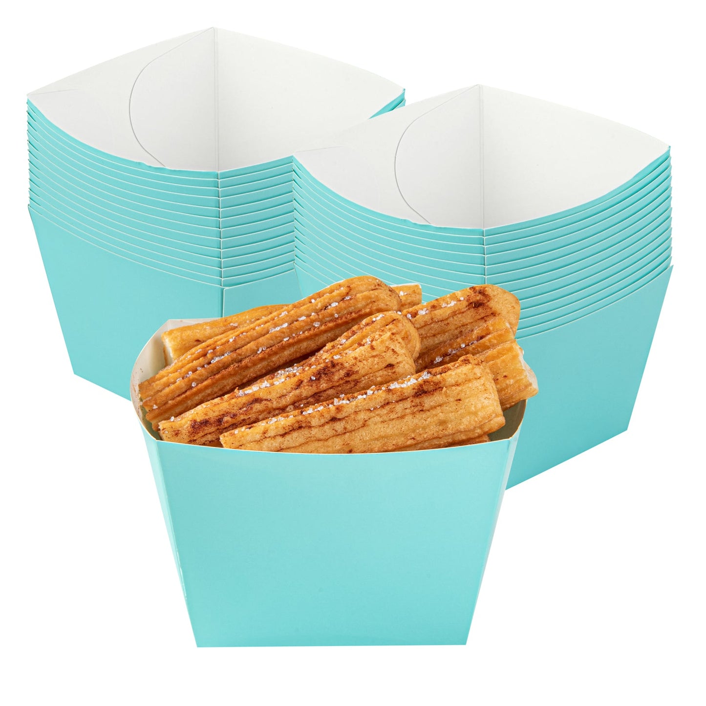Bio Tek Square Turquoise Paper Snack Box - 5 1/4" x 5 1/4" x 3 1/4" - 200 count box