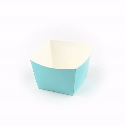 Bio Tek Square Turquoise Paper Snack Box - 5 1/4" x 5 1/4" x 3 1/4" - 200 count box