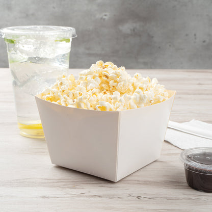 Bio Tek Square White Paper Snack Box - 5 1/4" x 5 1/4" x 3 1/4" - 200 count box