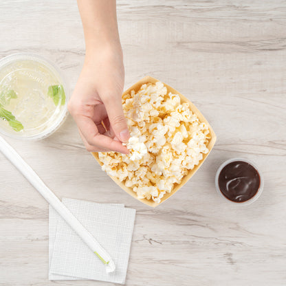 Bio Tek Square White Paper Snack Box - 5 1/4" x 5 1/4" x 3 1/4" - 200 count box