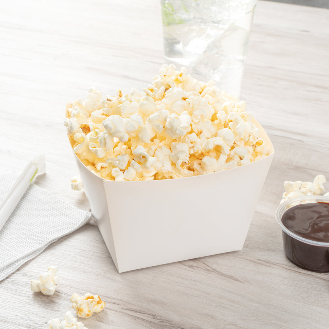 Bio Tek Square White Paper Snack Box - 5 1/4" x 5 1/4" x 3 1/4" - 200 count box