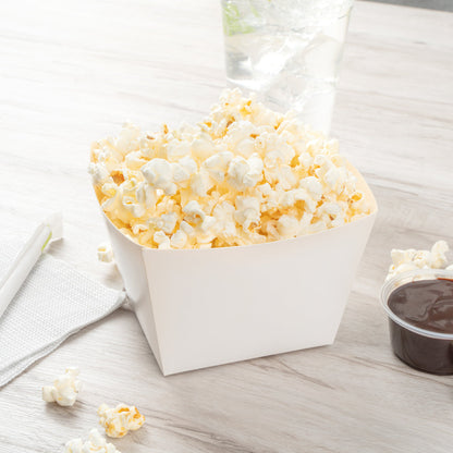 Bio Tek Square White Paper Snack Box - 5 1/4" x 5 1/4" x 3 1/4" - 200 count box