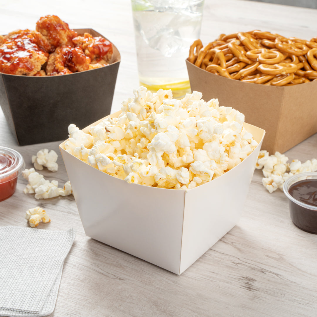 Bio Tek Square White Paper Snack Box - 5 1/4" x 5 1/4" x 3 1/4" - 200 count box