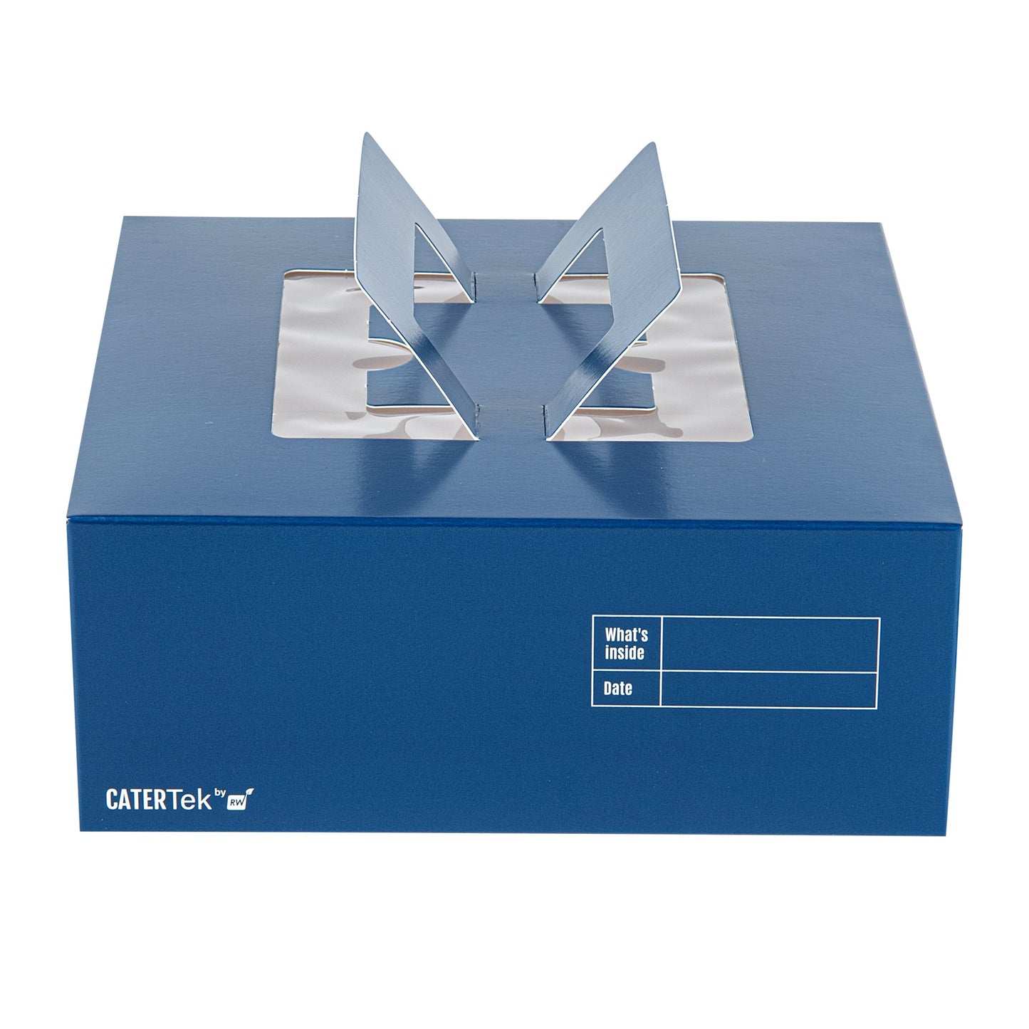 Cater Tek Square Frenchie Paper Cake / Take Out Container - with Pop-Up Handle, Window - 9" x 9" x 3 1/2" - 50 count box