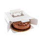 Cater Tek Square White and Gray Paper Cake / Take Out Container - with Pop-Up Handle, Window - 9" x 9" x 3 1/2" - 50 count box