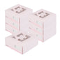 Cater Tek Square Pink and White Stripe Paper Cake / Take Out Container - with Pop-Up Handle, Window - 9" x 9" x 3 1/2" - 50 count box