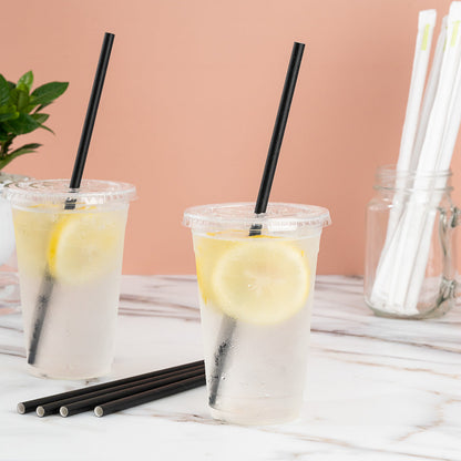 Bev Tek Black Paper Straw - Wrapped, Biodegradable, 7.5mm - 10" - 1000 count box